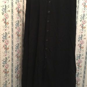 F21+ Black Button Up Maxi Skirt